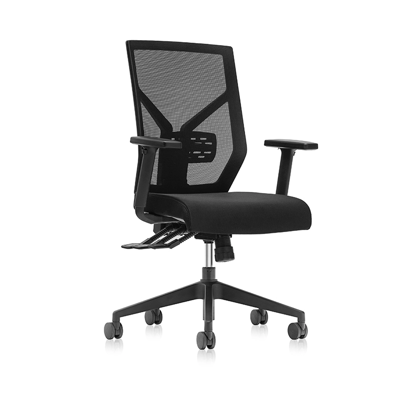 Schwarzer Mesh Rücken und Sitz ergonomischer Bürostuhl mit Arms-T1 Kick 